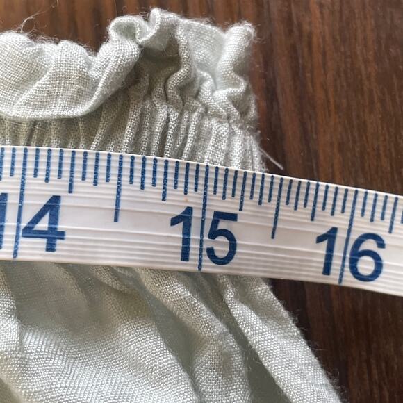 ASOS Design Sea foam Green Maxi Skirt w/Front Square Pockets Ruffle Waistband - Picture 8 of 9